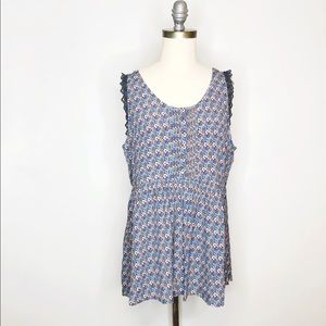 Lauren Conrad Lace-Trim Babydoll Tank size M
